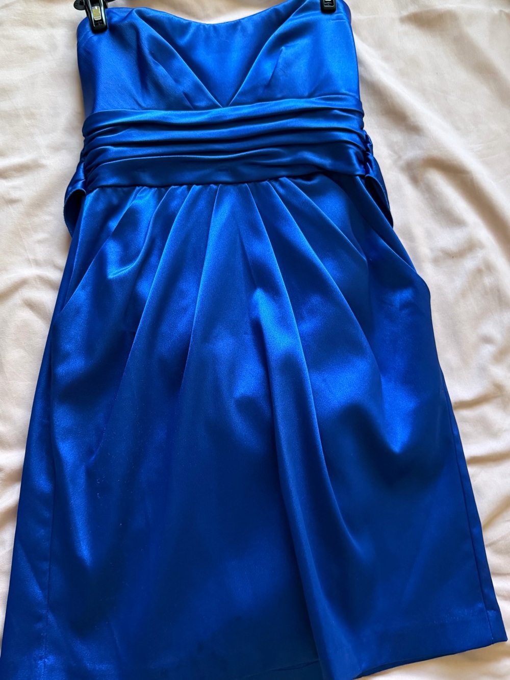 Teeze Me Royal Blue Satin Strapless Formal Dress for Juniors Size 5